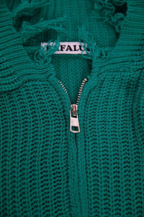 HOODED CARDIGAN WITH FRINGES