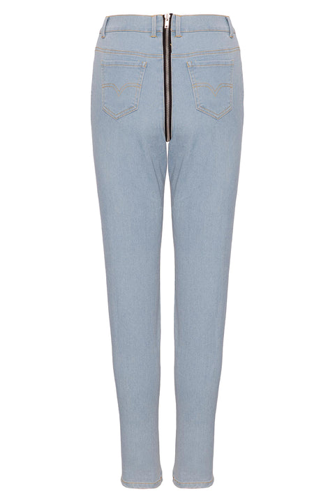 JEANS WITH BACK ZIPPER