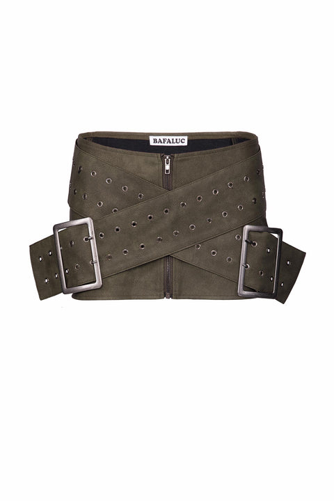 BELTED MINI SKIRT