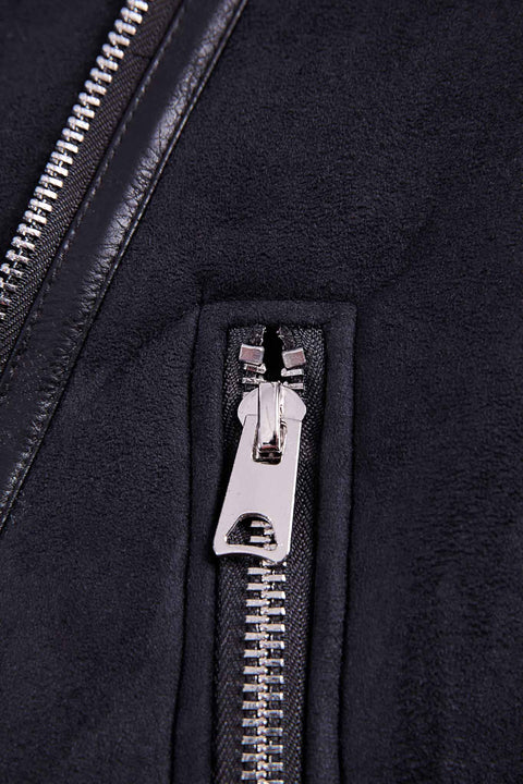 DOUBLE-FACED JACKET WITH VELVET TEXTURE