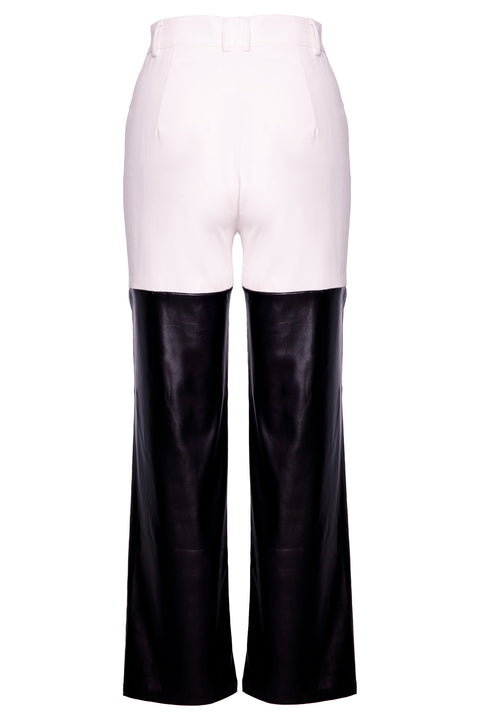 LEATHER EFFECT TROUSERS