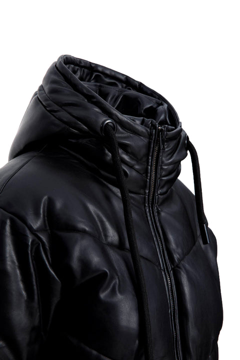 LEATHER EFFECT PUFFER JACKET