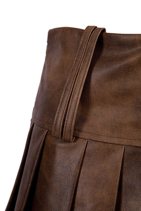 LEATHER EFFECT SKORT