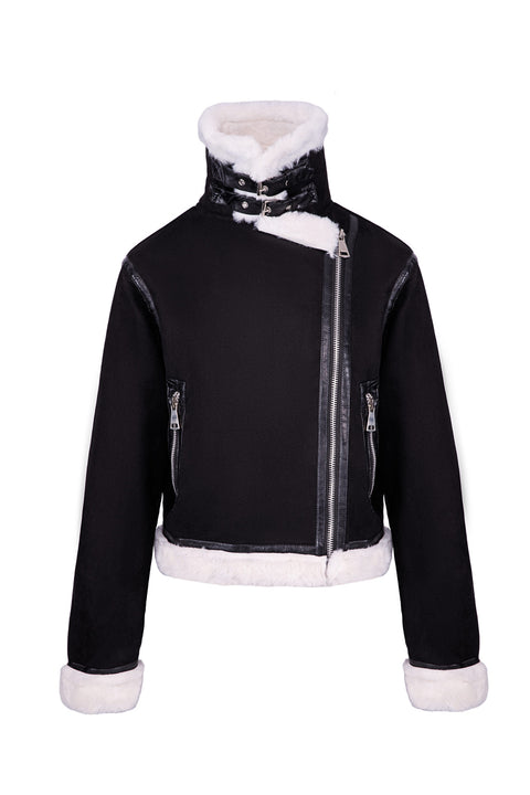 DOUBLE-FACED JACKET WITH FUR INTERIOR