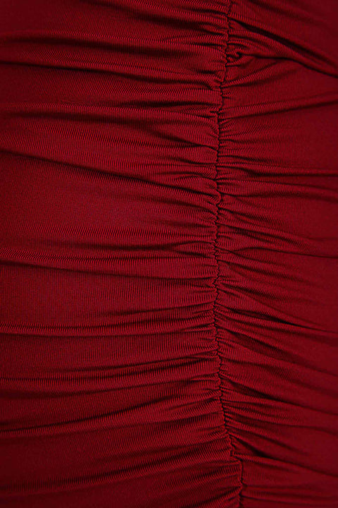 DRAPED DRESS WITH RUFFLED HEM