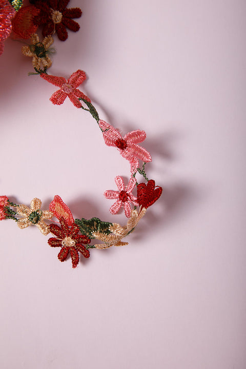 MIDI DRESS WITH EMBROIDERED FLOWERS