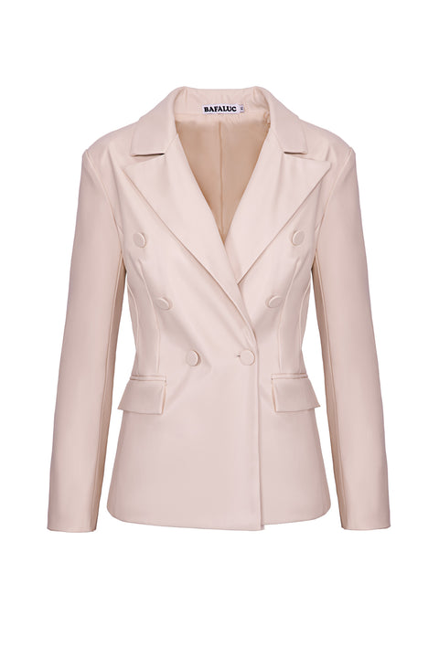 LEATHER EFFECT BLAZER