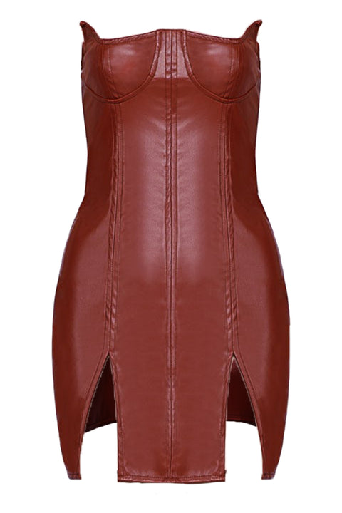 LEATHER EFFECT DRESS