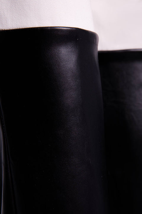 LEATHER EFFECT TROUSERS