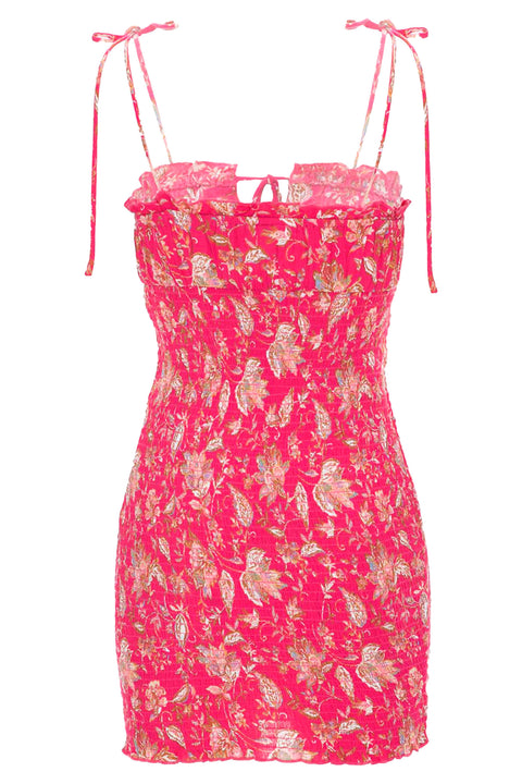 SMOCKED FABRIC DRESS