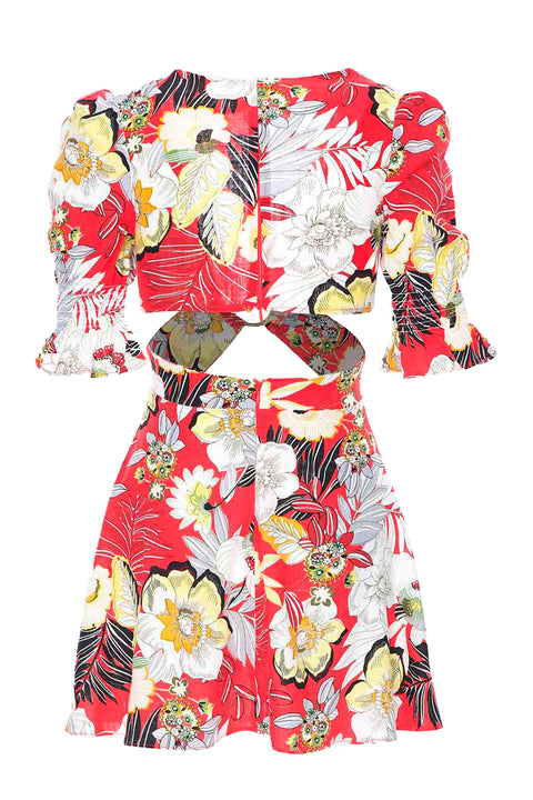 CUT-OUT FLARED DRESS