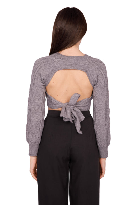 OPEN BACK JUMPER WITH A BOW