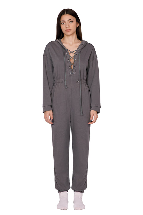LACE-UP JUMPSUIT