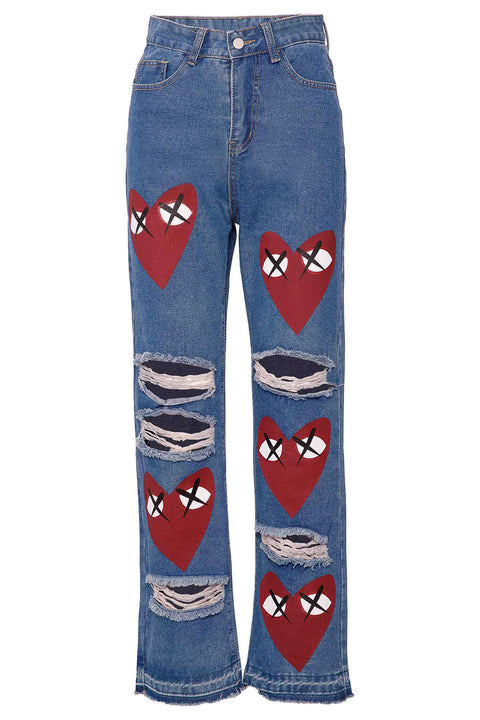 JEANS WITH HEARTS