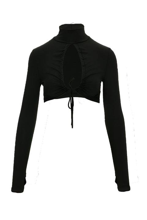 KEYHOLE NECKLINE CROP TOP