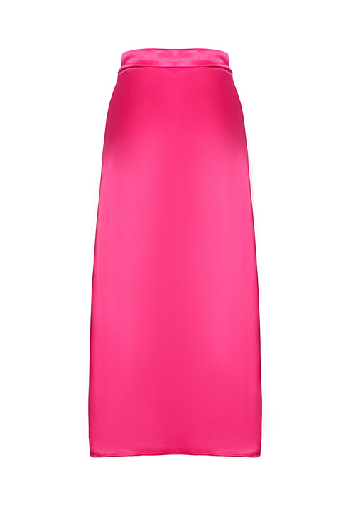 SATIN EFFECT MIDI SKIRT