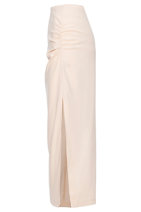 LINEN BLEND MAXI SKIRT
