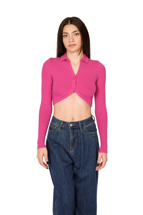 COLLARED CROP TOP