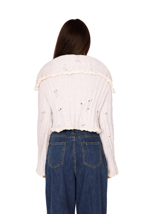 WIDE COLLAR CARDIGAN