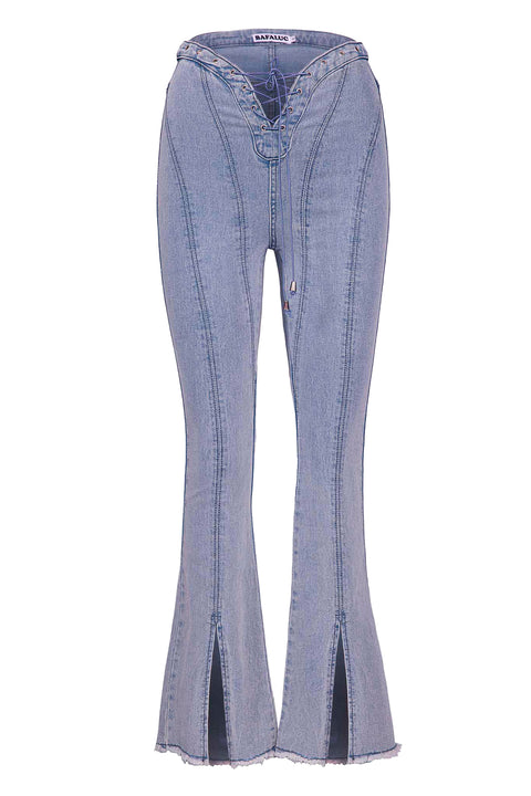 LACE-UP JEANS