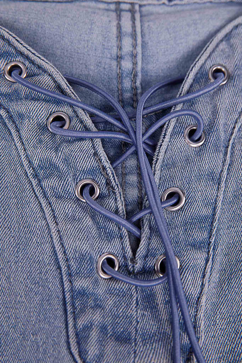 LACE-UP JEANS