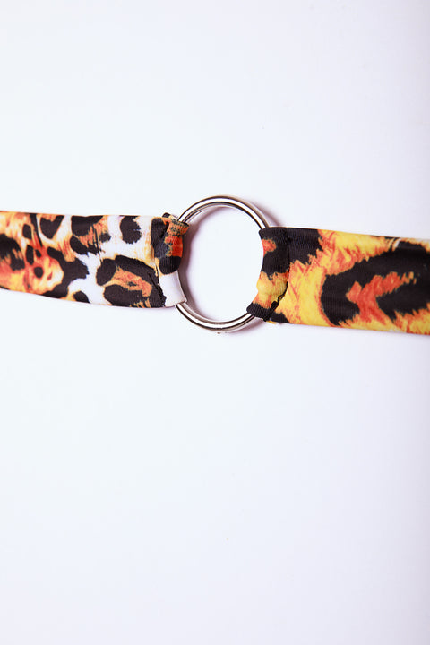 CRISS-CROSS LEOPARD BIKINI TOP