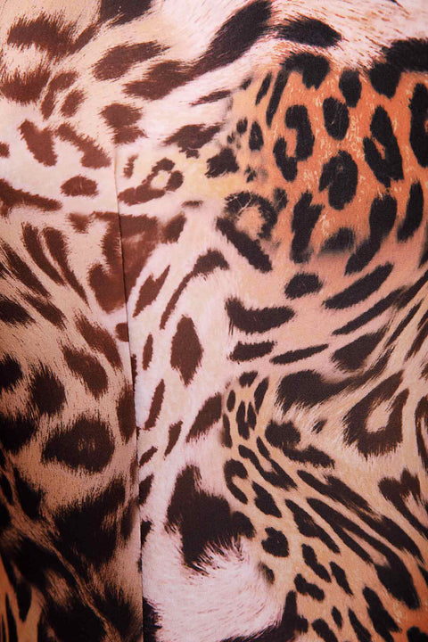 LEOPARD PRINT LACED-UP TOP