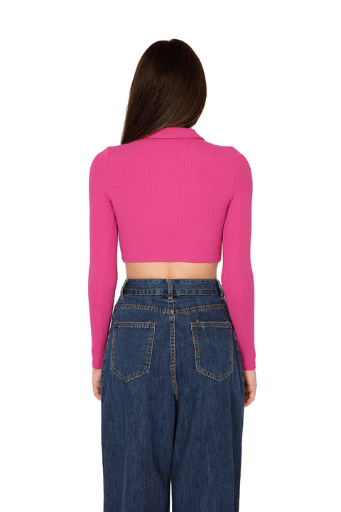 COLLARED CROP TOP