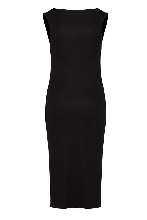MIDI DRESS WITH A DRAPED NECKLINE