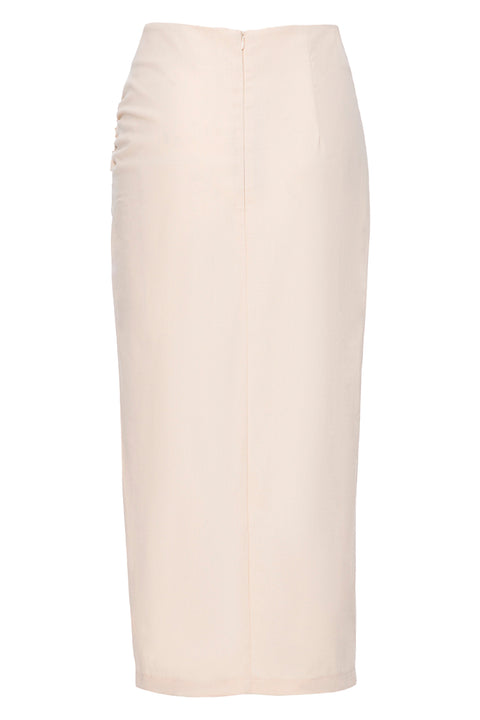 LINEN BLEND MAXI SKIRT