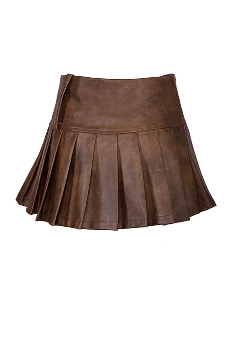 LEATHER EFFECT SKORT