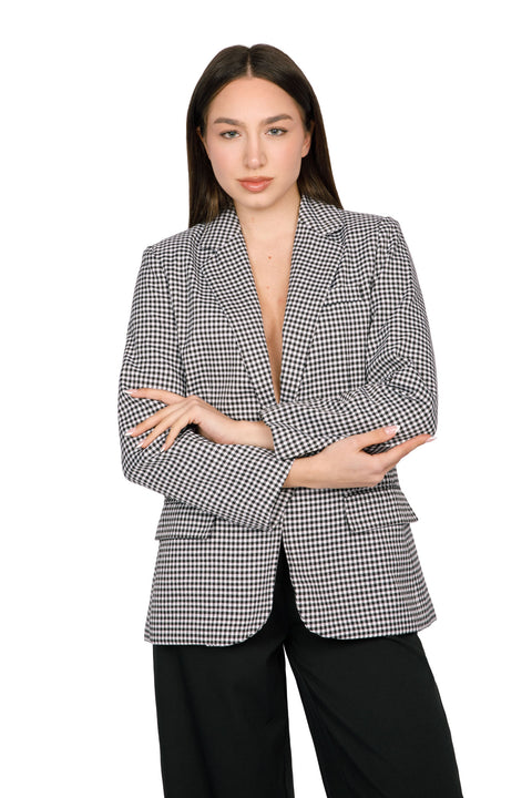 PLAID BLAZER
