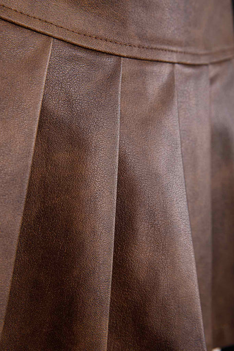 LEATHER EFFECT SKORT
