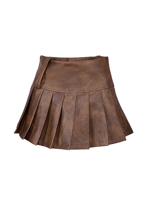 LEATHER EFFECT SKORT