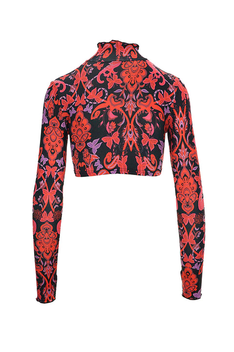 FLORAL PATTERN CROP TOP