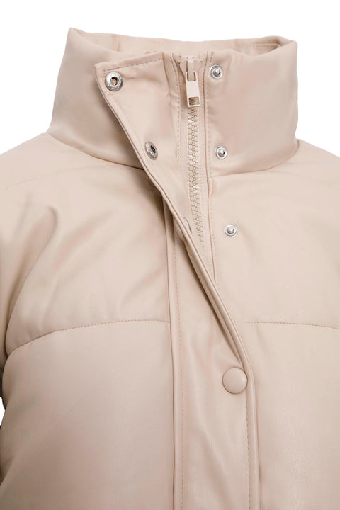 LEATHER EFFECT PUFFER JACKET