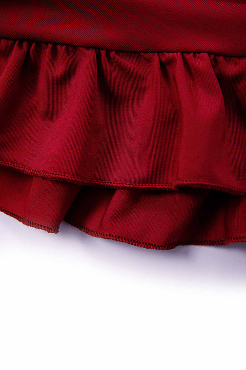 DRAPED DRESS WITH RUFFLED HEM