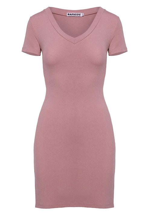 V NECK BASIC DRESS