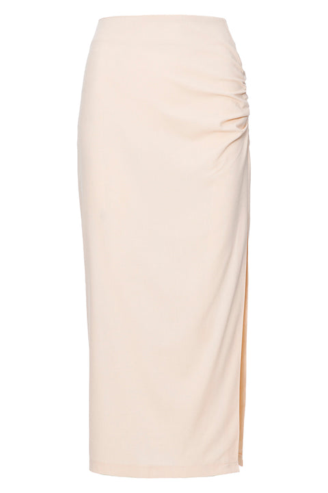 LINEN BLEND MAXI SKIRT