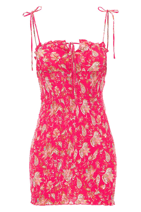 SMOCKED FABRIC DRESS