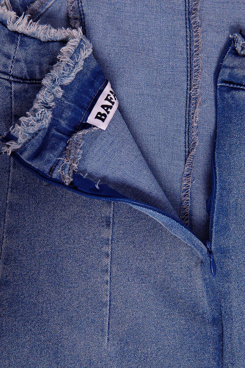 STRAPLESS DENIM DRESS
