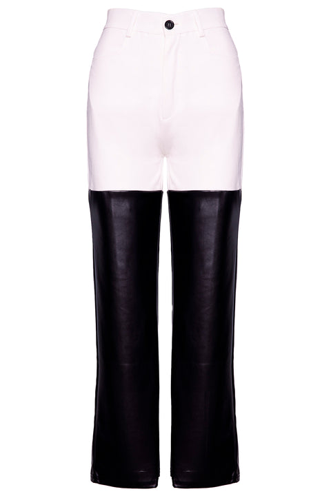 LEATHER EFFECT TROUSERS