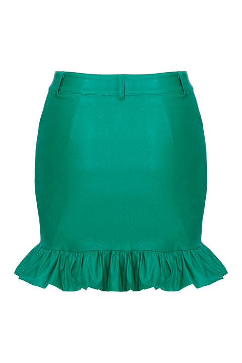LEATHER EFFECT MINI SKIRT
