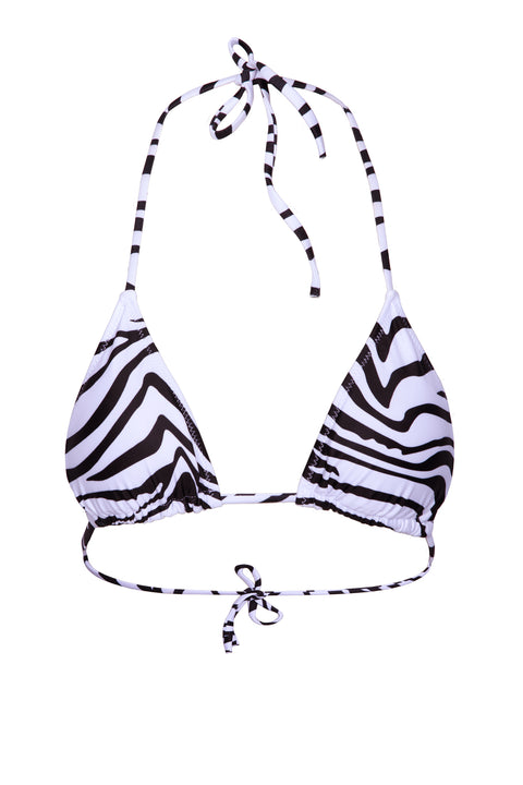 ZEBRA PRINT CURTAIN BIKINI TOP