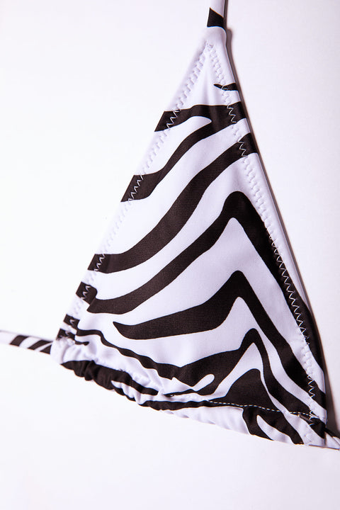 ZEBRA PRINT CURTAIN BIKINI TOP