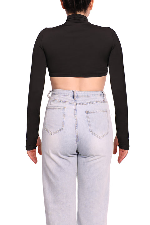 KEYHOLE NECKLINE CROP TOP