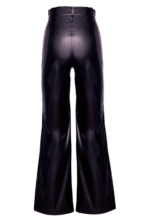 LEATHER EFFECT TROUSERS