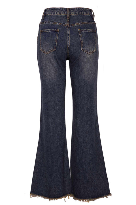 FLARE JEANS WITH A FADED EFFECT