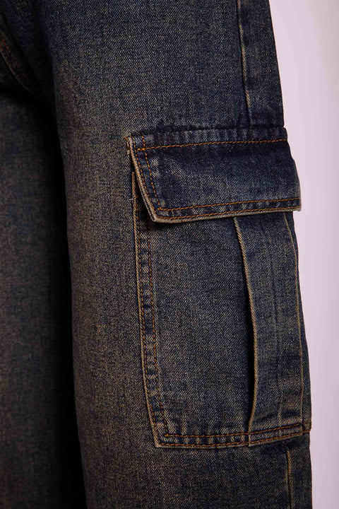 JEANS WITH FOLDED WAIST