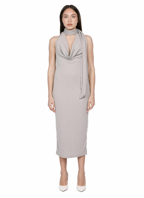 DRAPED NECKLINE DRESS